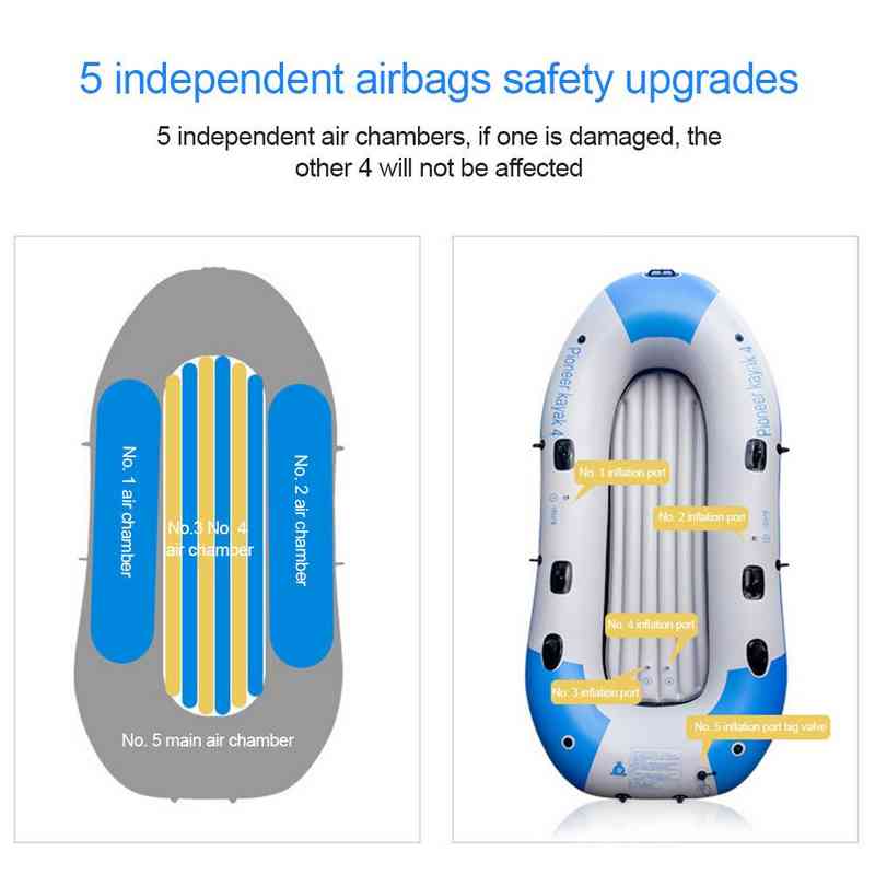 3/4 Person Foldable Rubber Boat PVC