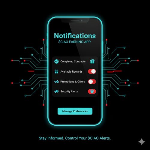 Notifications | $CIAO EARNING APP | $CIAO COIN | CIAOMARKETS ECOSYSTEM | $CIAO STORE