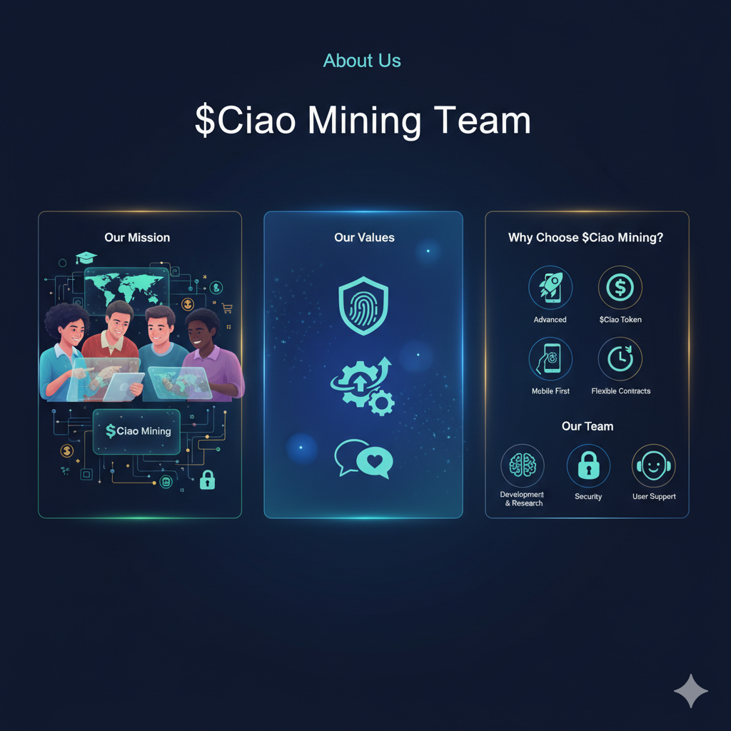 About Us | $CIAO MINING APP | $CIAO COIN | CIAOMARKETS ECOSYSTEM