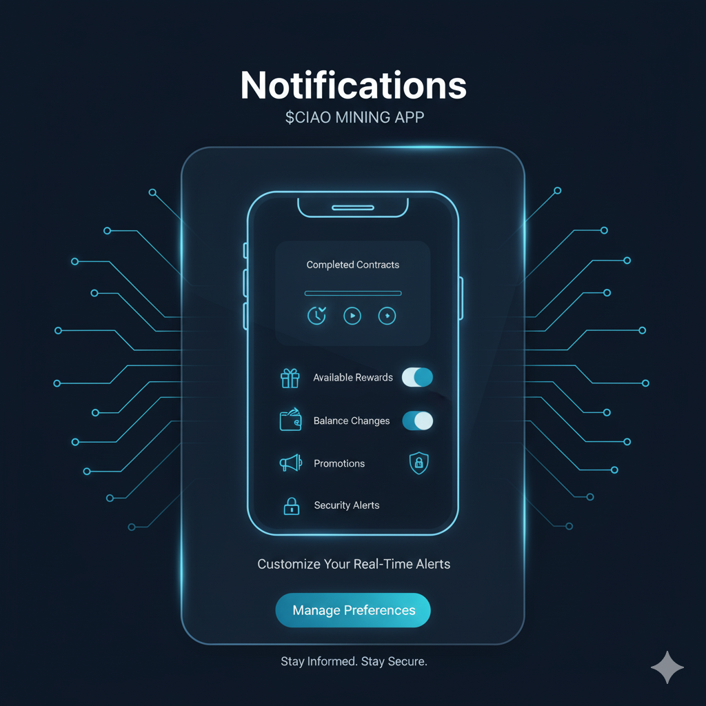 Notifications | $CIAO MINING APP | $CIAO COIN | CIAOMARKETS ECOSYSTEM