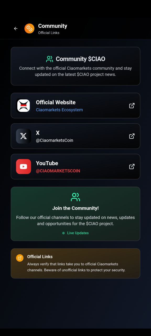 $CIAO MINING APP | $CIAO COIN | CIAOMARKETS ECOSYSTEM