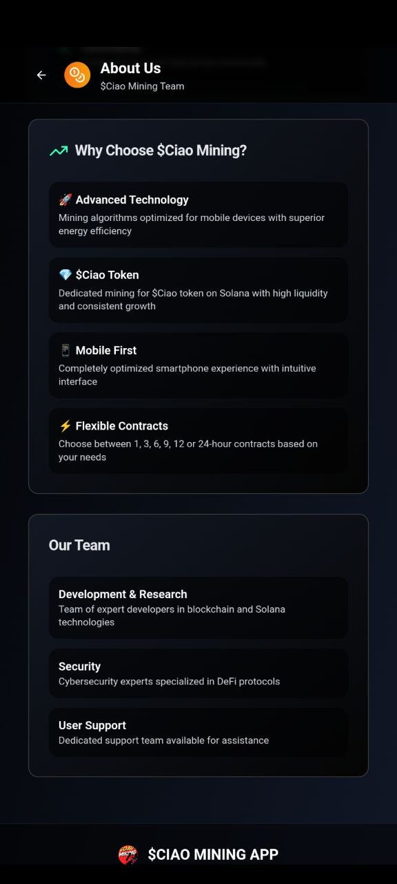 $CIAO MINING APP | $CIAO COIN | CIAOMARKETS ECOSYSTEM