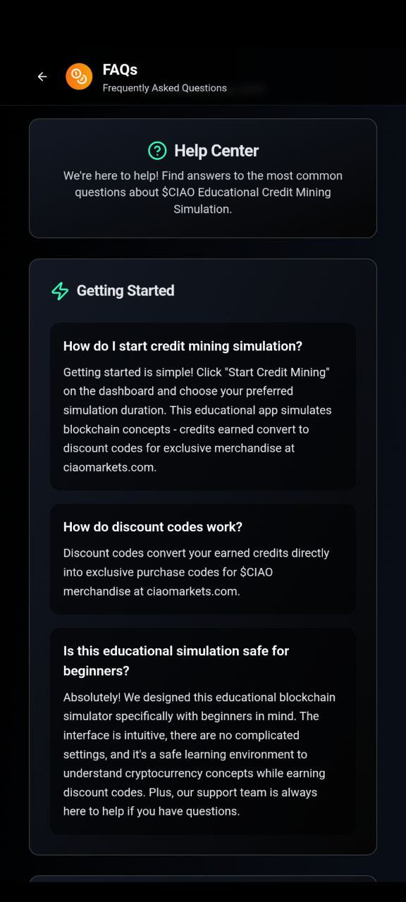 $CIAO MINING APP | $CIAO COIN | CIAOMARKETS ECOSYSTEM