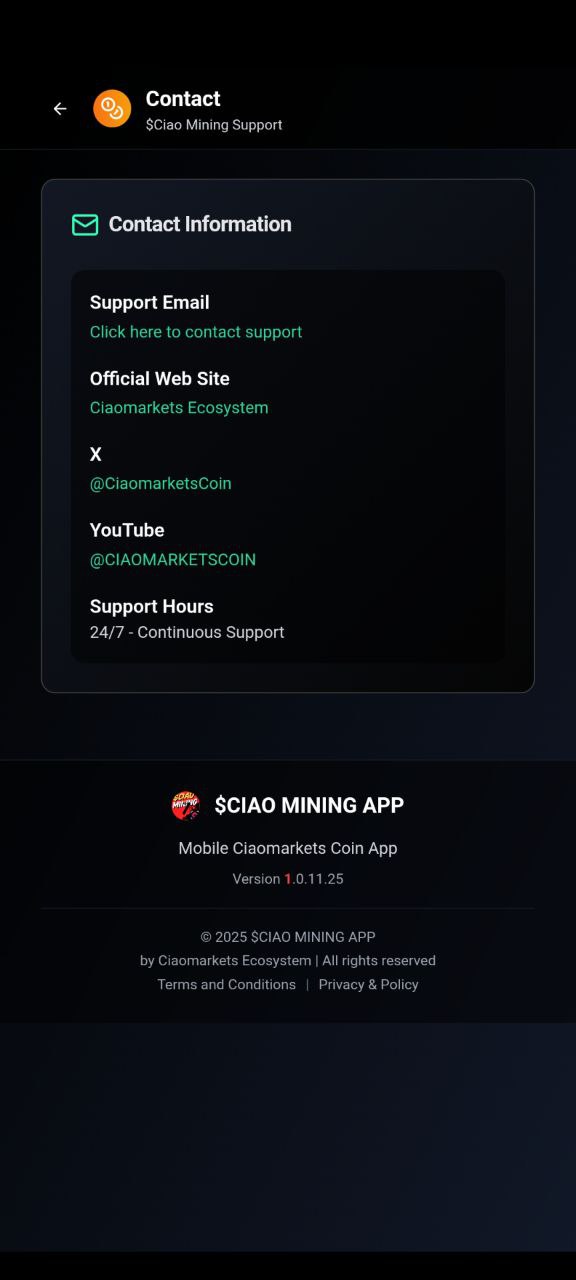 $CIAO MINING APP | $CIAO COIN | CIAOMARKETS ECOSYSTEM