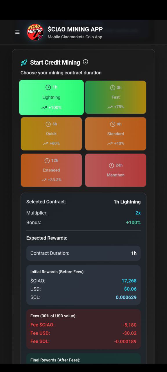 $CIAO MINING APP | $CIAO COIN | CIAOMARKETS ECOSYSTEM