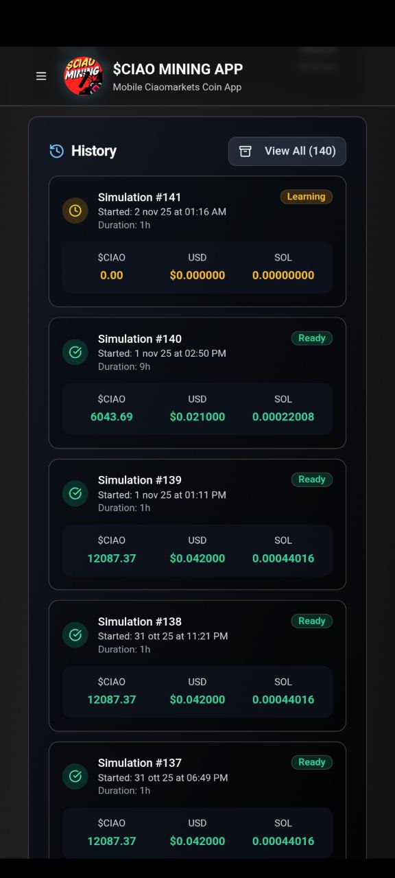 $CIAO MINING APP | $CIAO COIN | CIAOMARKETS ECOSYSTEM