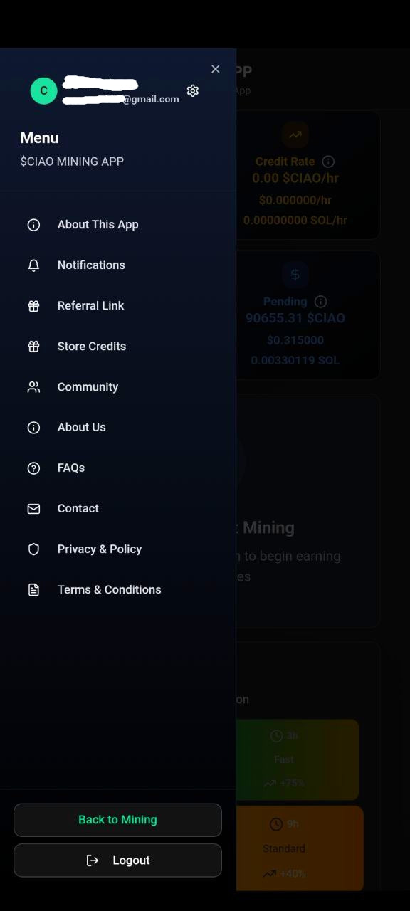 $CIAO MINING APP | $CIAO COIN | CIAOMARKETS ECOSYSTEM
