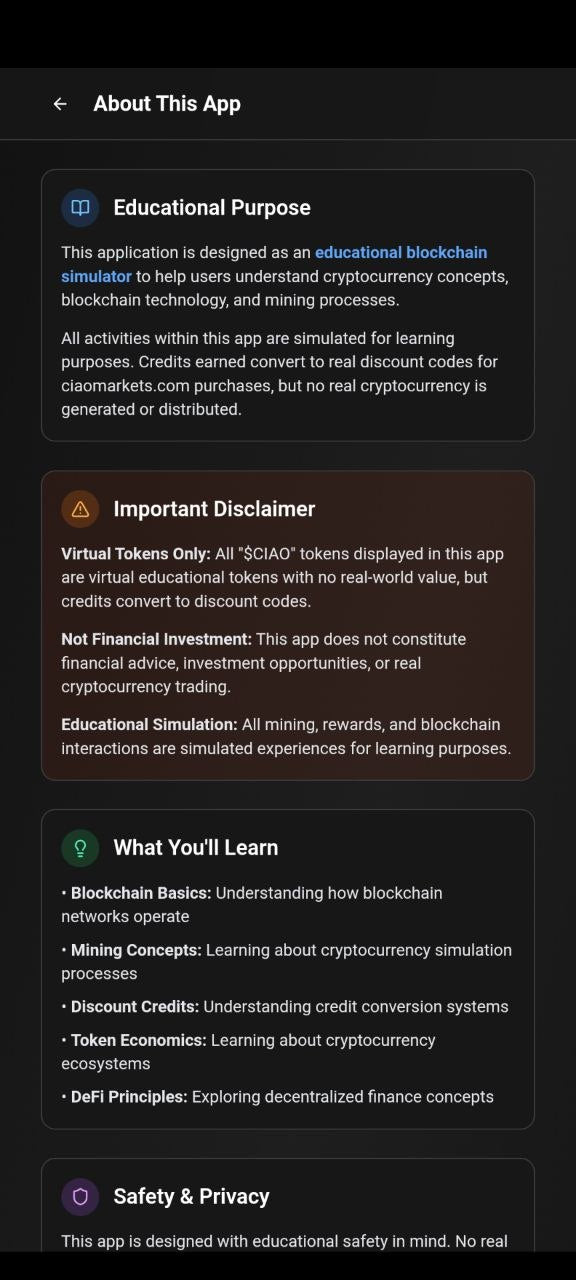 $CIAO MINING APP | $CIAO COIN | CIAOMARKETS ECOSYSTEM