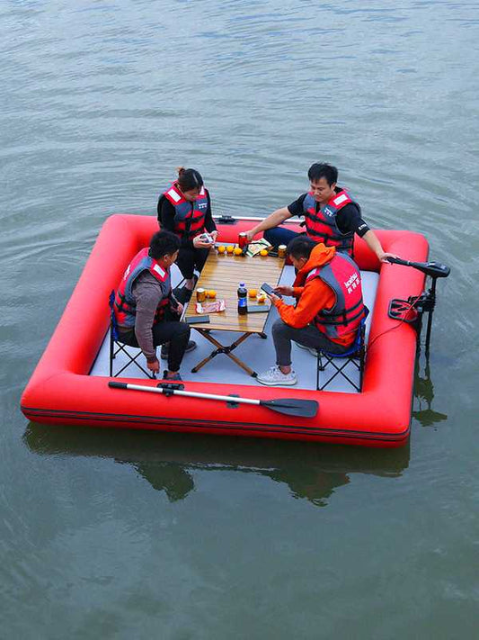 Barco de plataforma flotante inflable para 4 personas