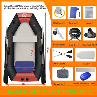 1/6 Person Inflatable Boat PVC With Air Deck Floor
