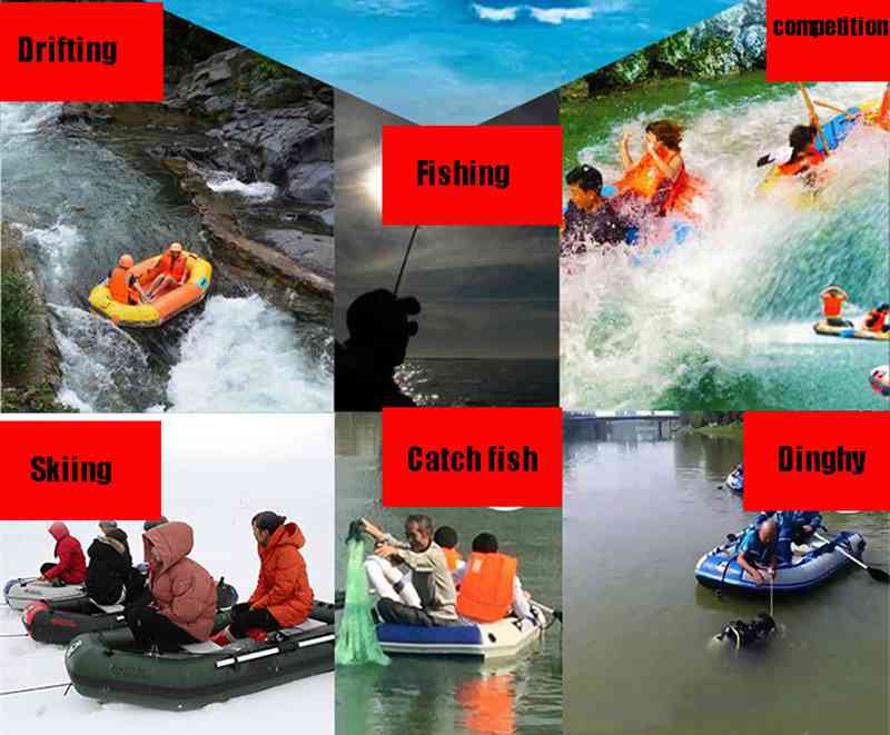 4 Person 2.7 M PVC Inflatable Boat Air Mat Floor